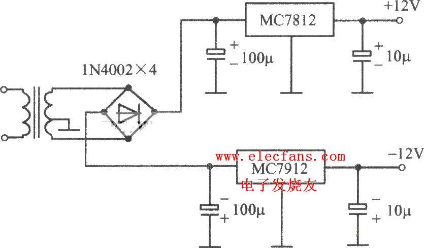 7812穩(wěn)壓電源電路圖