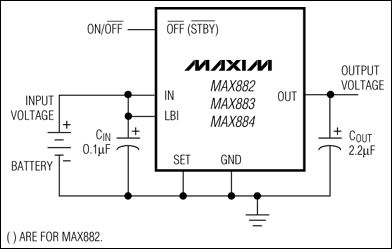 MAX882，MAX883，MAX884：典型工作電路