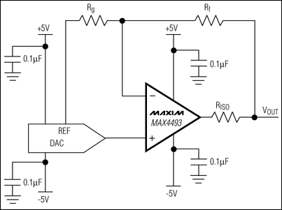 MAX4493,MAX4494,MAX4495:典型工作電路