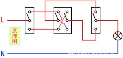 雙控開關(guān)接線圖二