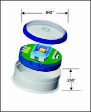 圖1. Hygrochron數(shù)據(jù)記錄儀的微型外殼以及外部過濾器如何使水蒸汽進入器件內部濕度傳感器的說明