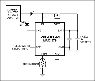 Figure 3. Li+ charger with the MAX1879.