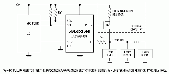 DS2482-101:典型工作電路 DS2482-101:典型工作電路