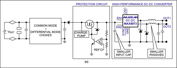 圖5c. 輸入限幅電路(保護電路)采用了一個n溝道MOSFET。