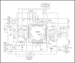 圖9. xDSL電源管理方案。輸入： 9V至12V。輸出: VOUT1 = 5V/550mA (最大1A), VOUT2> = 1.2V/550mA (最大1A)。輸出1為輸出2變換器提供電源。每個(gè)變換器的開關(guān)頻率為2.2MHz。
