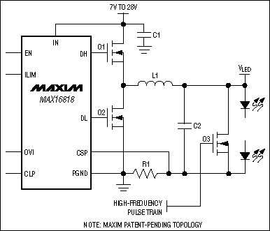 MAX16818:典型工作電路 MAX16818:典型工作電路