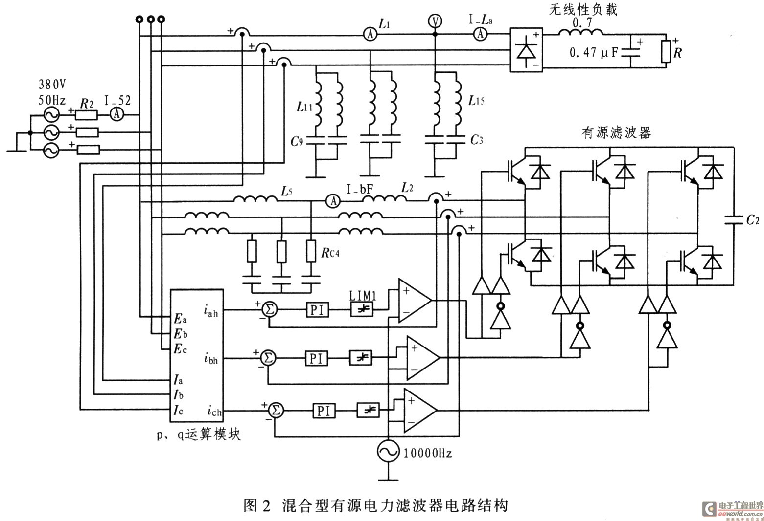 混合型有源電力濾波器電路結(jié)構(gòu)