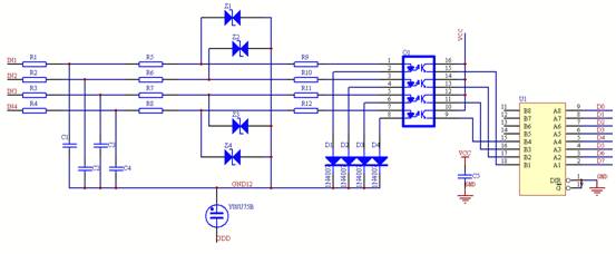 圖1：采樣電路設(shè)計。