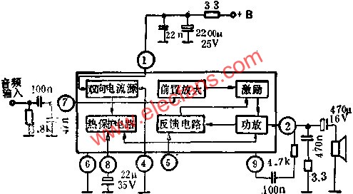D2611內部方框圖和外圍電路圖  m.makelele.cn