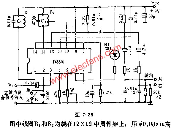 D3301調(diào)頻立體聲解碼電路的應(yīng)用  m.makelele.cn