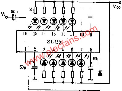 SL320雙路五位LED電平顯示驅(qū)動(dòng)電路的應(yīng)用  m.makelele.cn