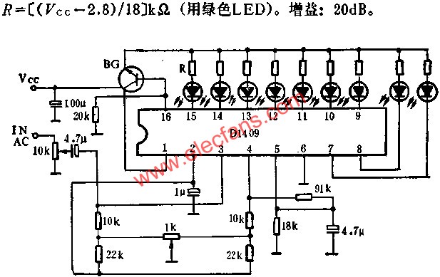 D1409利用基準電壓的電平顯示驅動電路  m.makelele.cn