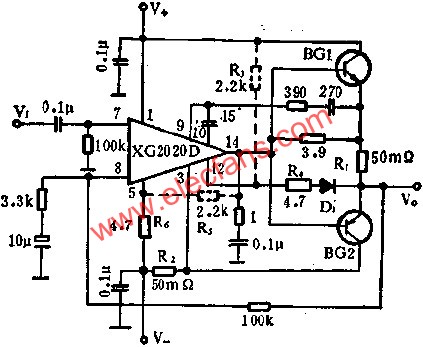 XG2020D音頻功率放大驅(qū)動(dòng)器的應(yīng)用  m.makelele.cn