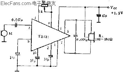 TB531單端輸入,雙端輸出的應(yīng)用電路  m.makelele.cn
