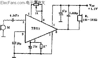 TB531單端輸入,單端輸出的應(yīng)用電路  m.makelele.cn