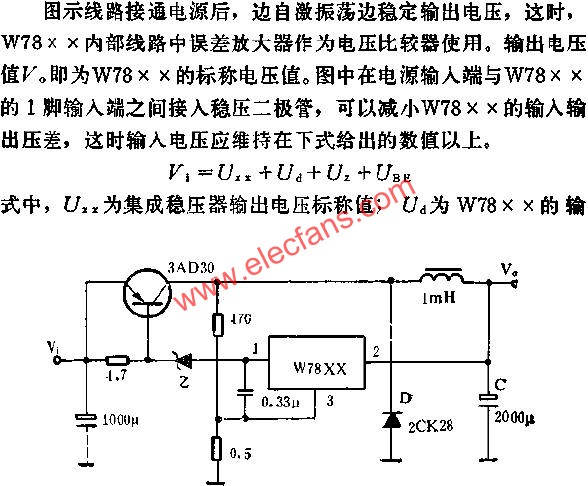 開關(guān)式穩(wěn)壓電路應(yīng)用線路圖  m.makelele.cn