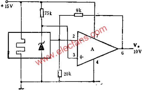 通過緩沖放大器輸出10V基準(zhǔn)的應(yīng)用線路圖  m.makelele.cn