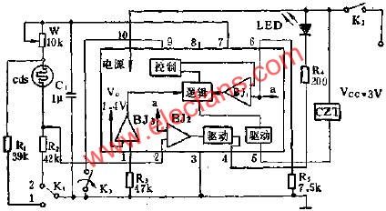 SF1212自動(dòng)曝光集成電路的應(yīng)用電路圖  m.makelele.cn