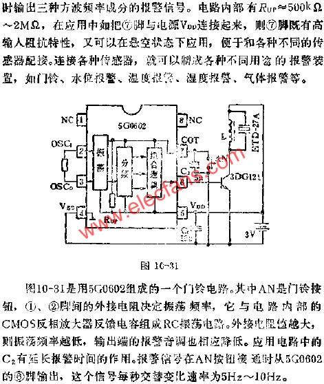 5G0602報警集成電路的應用  m.makelele.cn