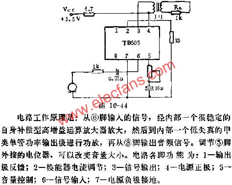 TB505助聽器電路的應(yīng)用電路圖  m.makelele.cn