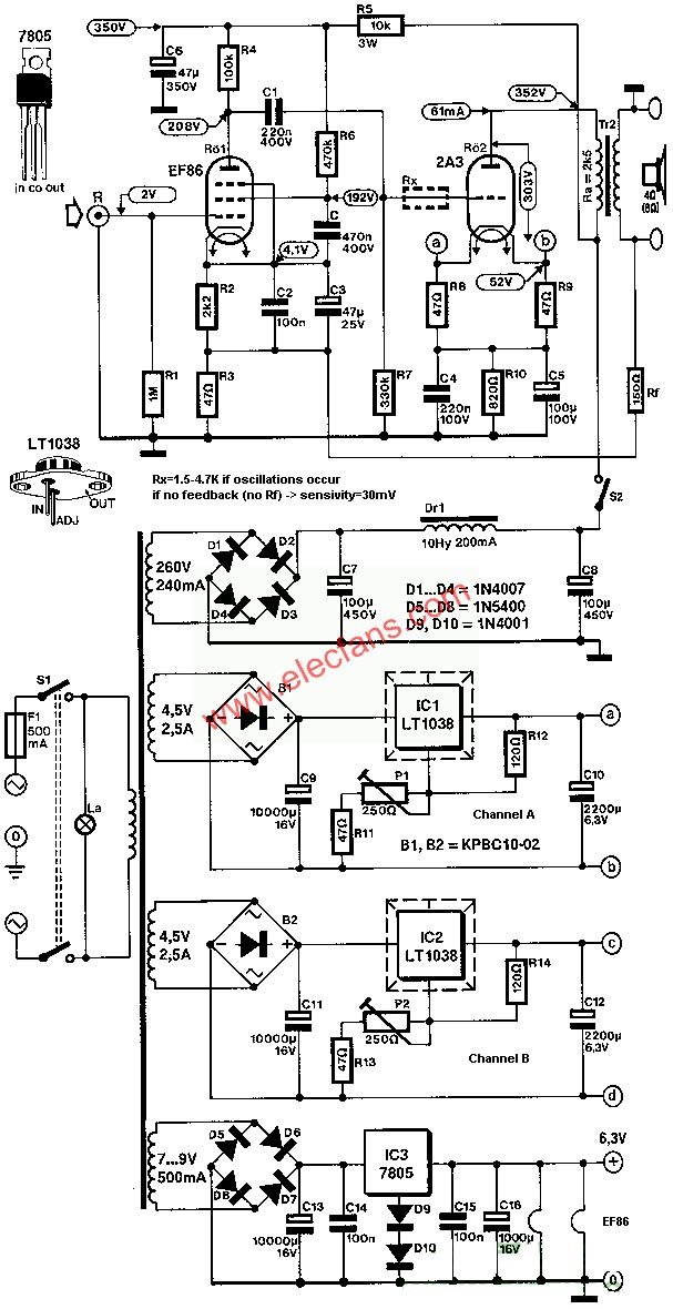 2A3膽機(jī)電路圖(一) m.makelele.cn