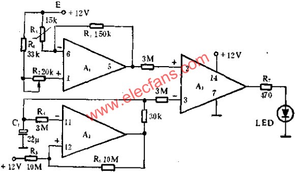 低溫報警指示器電路圖  m.makelele.cn