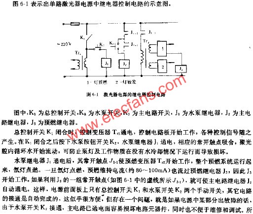 激光器電源的繼電器控制電路  m.makelele.cn
