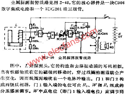 金屬探測(cè)報(bào)警電路  m.makelele.cn