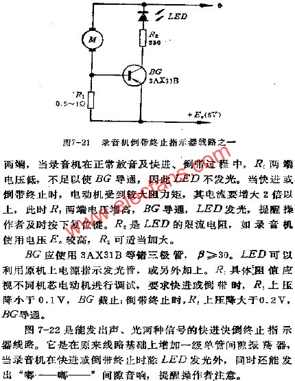 錄音機快倒快進終止指示器電路之一  m.makelele.cn