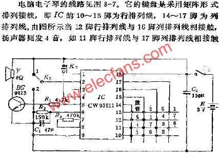 玩具電腦電子琴電路  m.makelele.cn