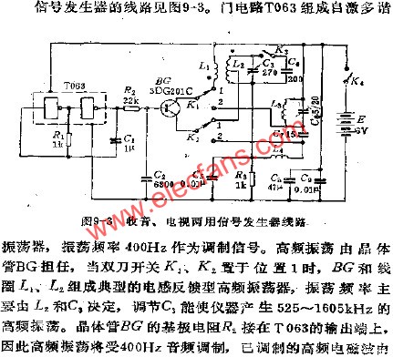 收音、電視兩用信號發(fā)生器電路  m.makelele.cn
