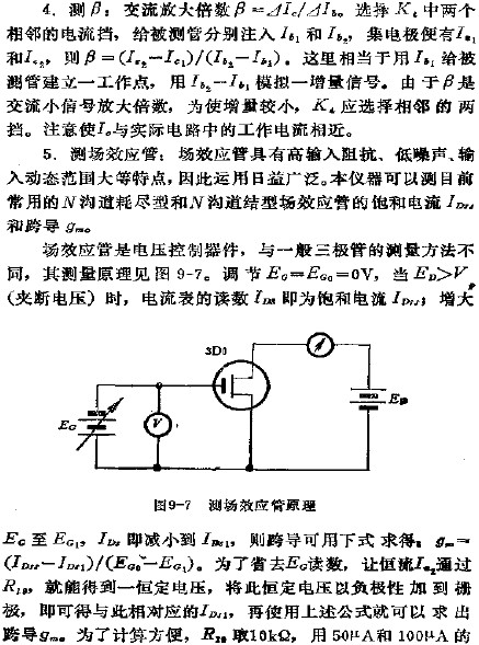 測(cè)場(chǎng)效應(yīng)管原理