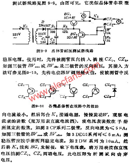 晶體管耐壓測試器電路  m.makelele.cn