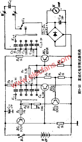 直讀式電容測試器電路  m.makelele.cn