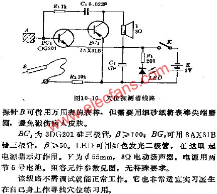 穴位探測器電路  m.makelele.cn