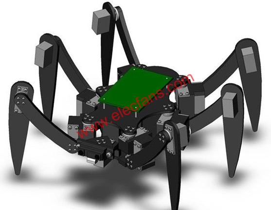 DIY的六足機器昆蟲   m.makelele.cn