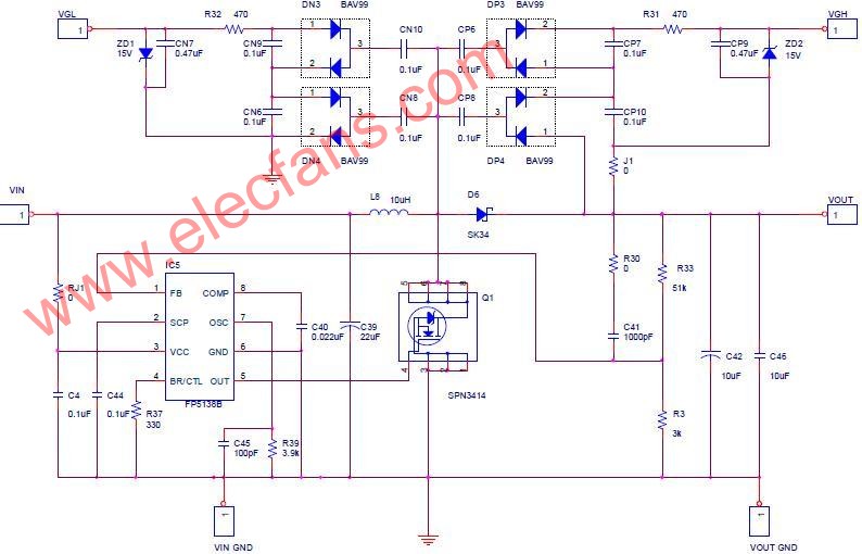 FP5138應(yīng)用電路 m.makelele.cn