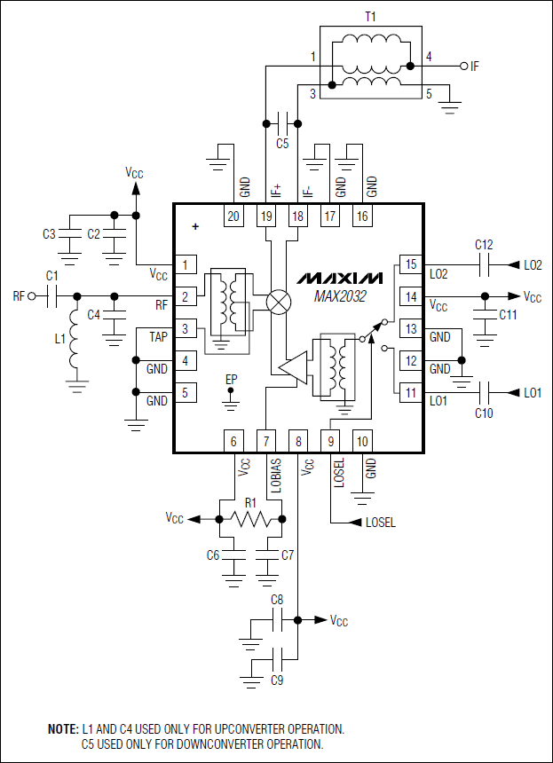 MAX2032:典型應(yīng)用電路 MAX2032:典型應(yīng)用電路