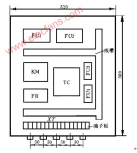 某機(jī)床電氣元件布置圖