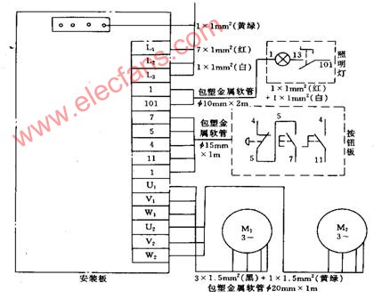 某機(jī)床電氣安裝接線圖