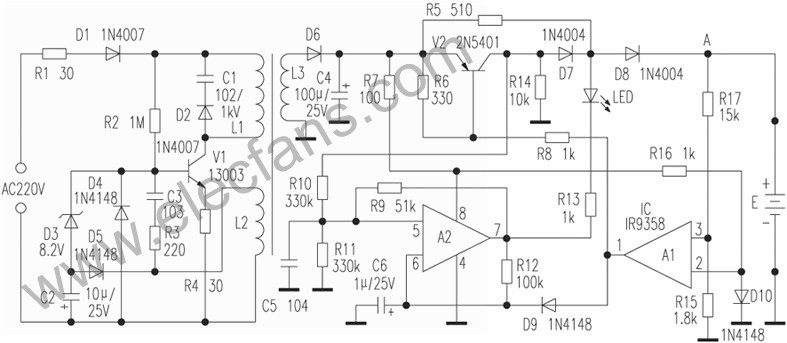 愛(ài)立信手機(jī)充電器電路