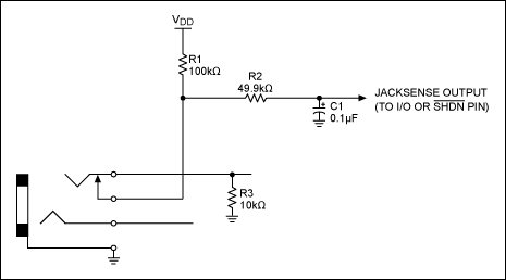 圖1. 插孔檢測(cè)電路