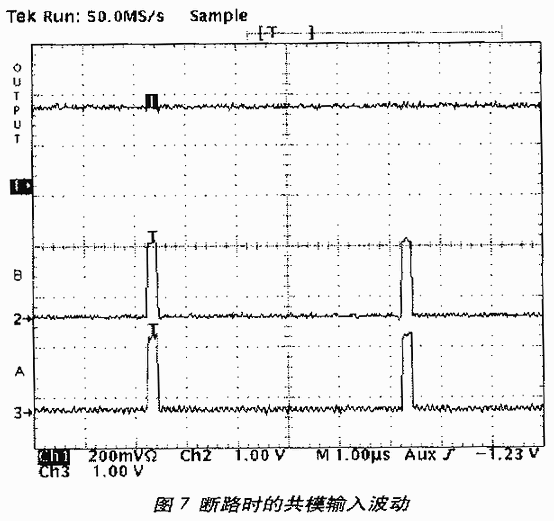 斷路時(shí)的共模輸入波動
