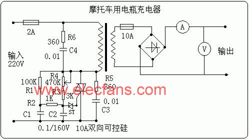 摩托車電瓶充電器電路 http://m.makelele.cn
