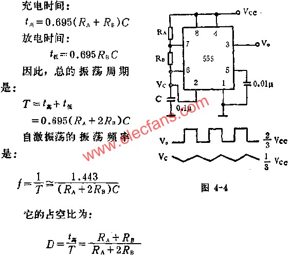 時基集成電路組成振蕩器電路圖 m.makelele.cn