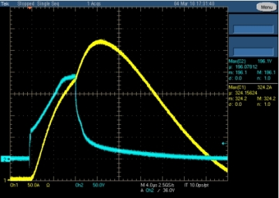 圖7，P6KE52A TVS與3個(gè)串聯(lián)的旁路二極管并聯(lián)
