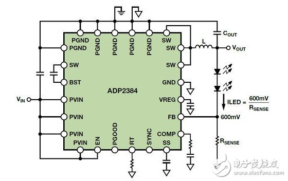 圖5. 基本（但不高效的LED驅(qū)動(dòng)器