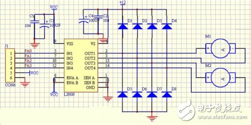 PA0~PA3為單片機的I/O腳