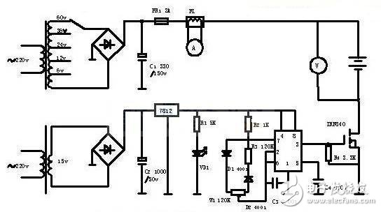 蓄電池修復(fù)器電路