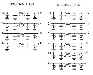 SP6003瞬態(tài)抑制二極管陣列